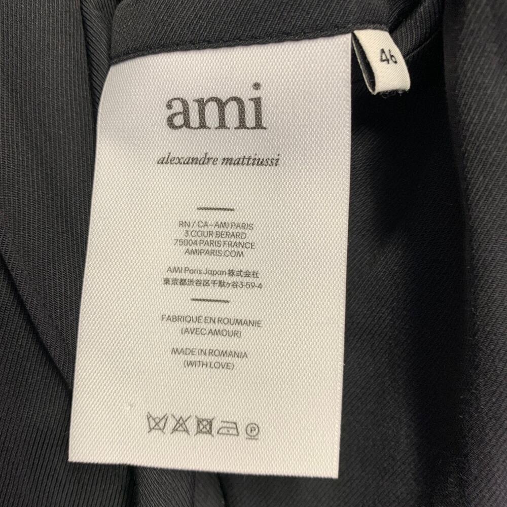 AMI by ALEXANDRE MATTIUSSI Size 36 Fuchsia Pink Black Wool Peak Lapel Suit - Picture 10 of 15